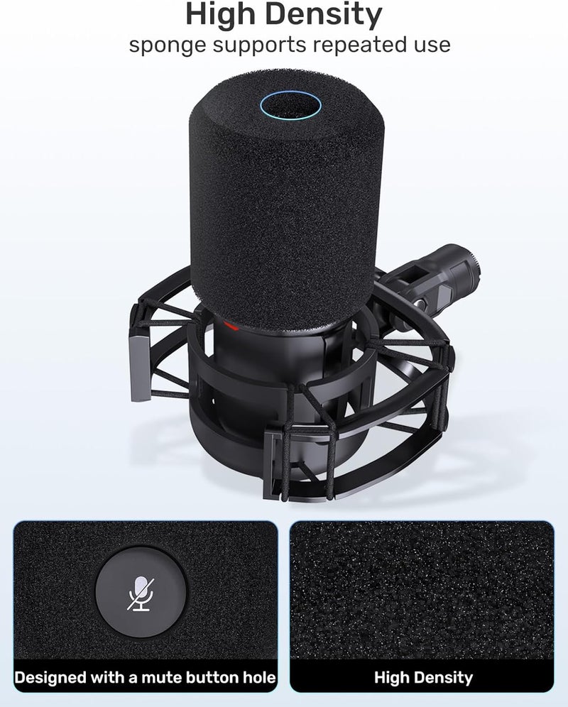Etour Custom Built for SoloCast Shock Mount with pop filter, 2025 Upgrade Anti-Vibration Suspension Elastic Shock Mount Holder Clip Mics Stand with Screw Adapter Compatible with Hyperx SoloCast Microphone - Image 4